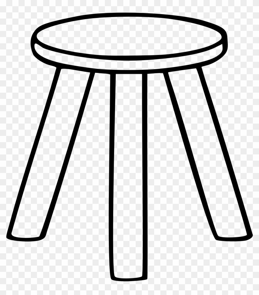 Three Legged Stool Outline Edit One - 3 Legged Stool Clipart - Png Download