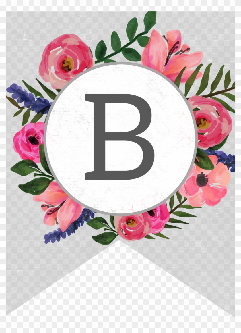 Flower Banner Alphabet Letters Free Printable B - Alphabet Banner Free Printable Clipart