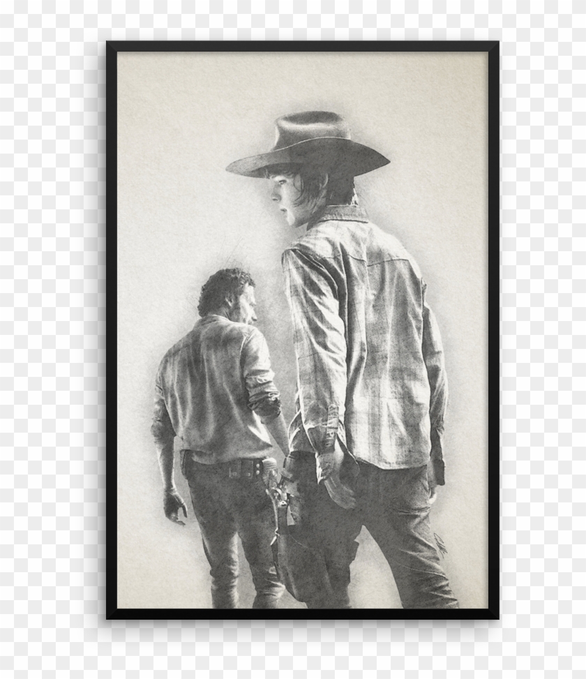 Carlandrickpencil Mockup Wall Original - Carl The Walking Dead Todas Clipart