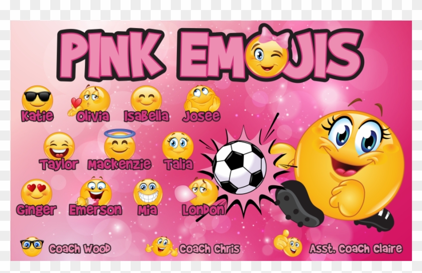 3'x5′ Vinyl Banner Pink Emojis - Pink Emojis Clipart