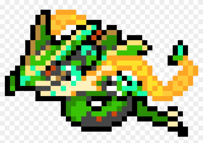 Mega Rayquaza - Mega Rayquaza Minecraft Pixel Art Clipart #694810