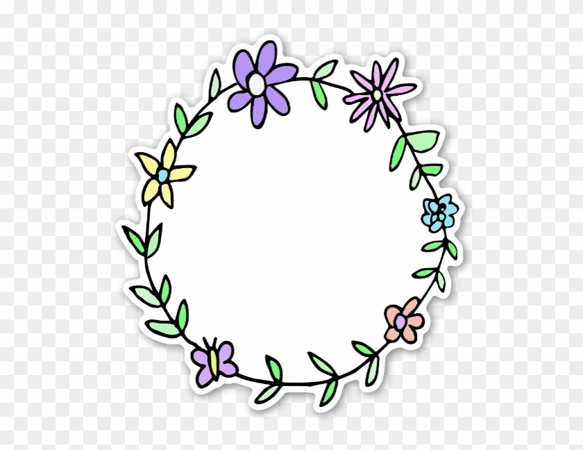 A Lovely Circle Of Flowers To Add In Your Text For - Circle Clipart #694943