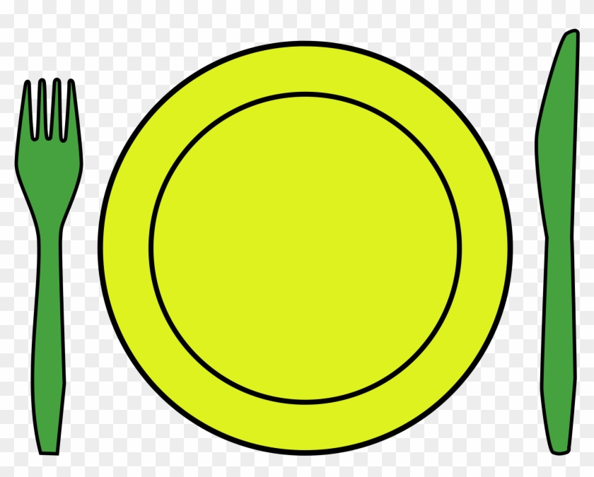 Dinner Plate Clipart Transparent - Clipart Plate And Cutlery - Png Download