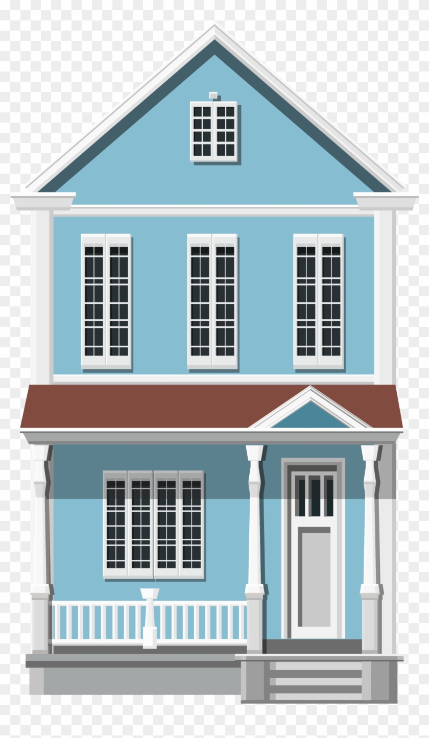 Blue House Png Clip Art - House Png Transparent Png #696110