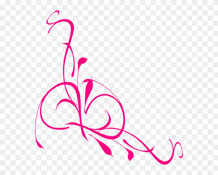 Pink Corner Border Png - Vine Clip Art Transparent Png #696602