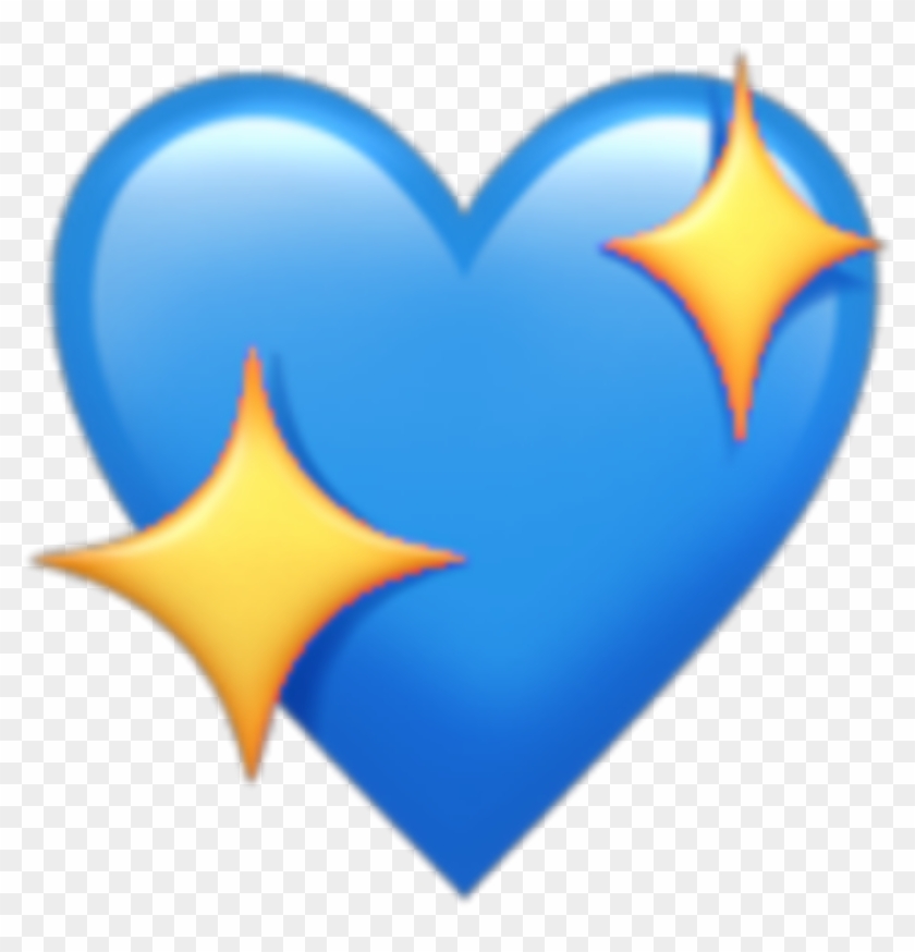 Sticker Heart Blue Star Emoji Kawaii Tumblr Png Love - Apple Heart Emoji Clipart #697045