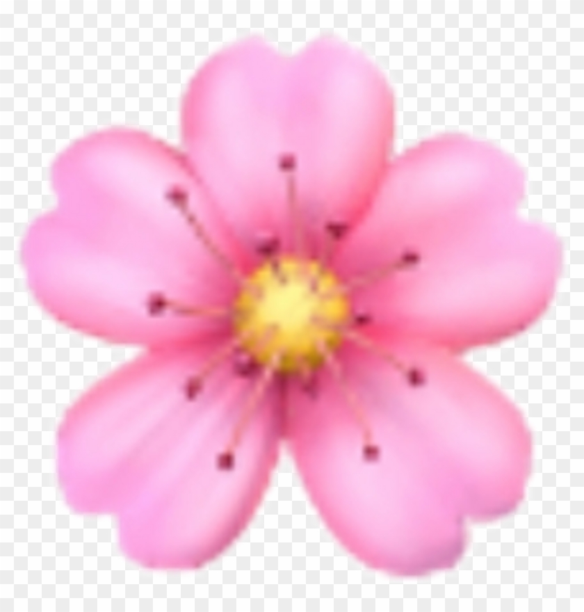 Flower Sakura Emoji Emojis Rose Sticker Ios Iphone - Cherry Blossom Emoji Png Clipart #697654