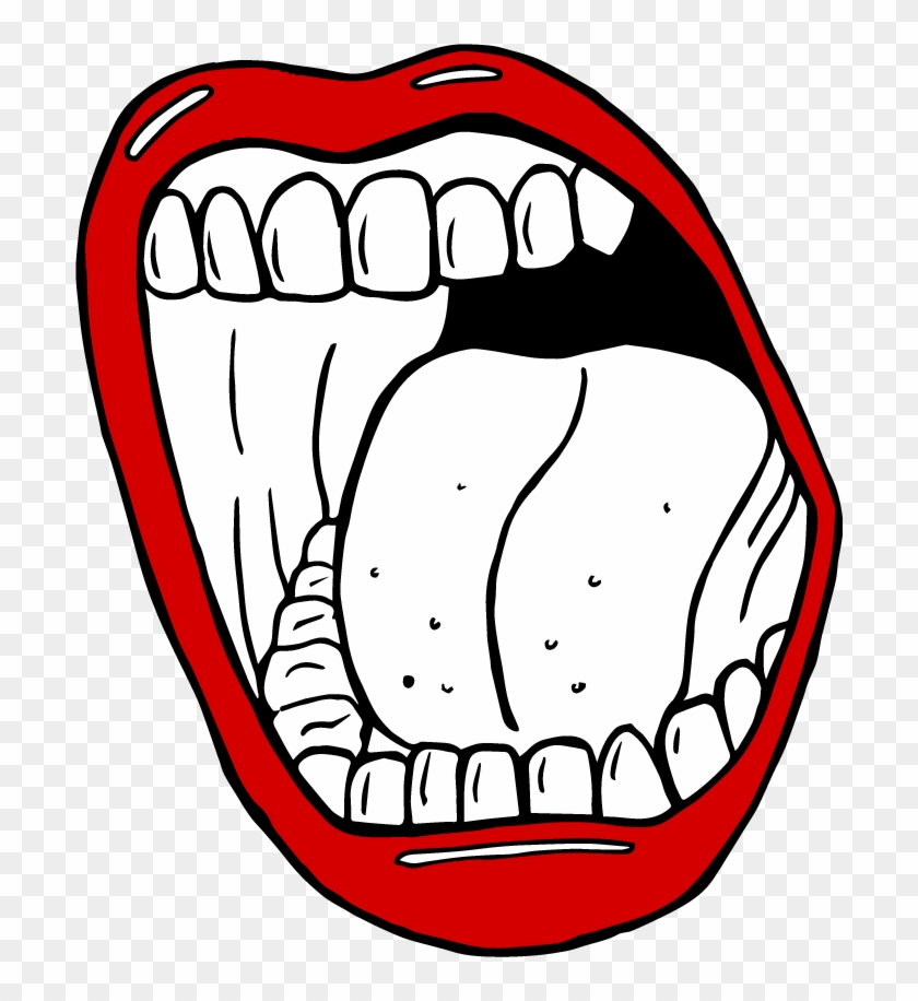 A Large Open Mouth Animation With Red Lips - Open Mouth Animation Clipart #699002