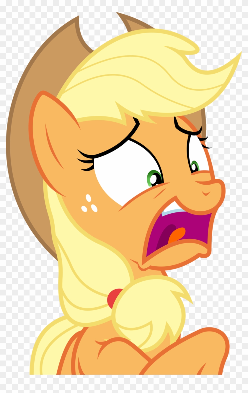 Applejack, Earth Pony, Open Mouth, Pony, Safe, Simple - My Little Pony Applejack Scared Clipart #699075