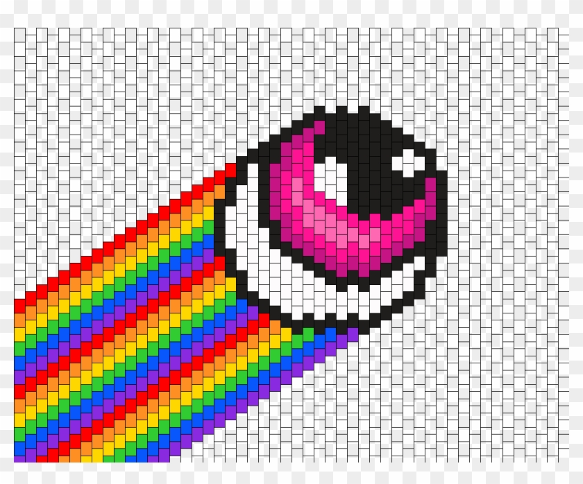 Rainbow Dank Eyeball Bead Pattern - Penguin Clipart