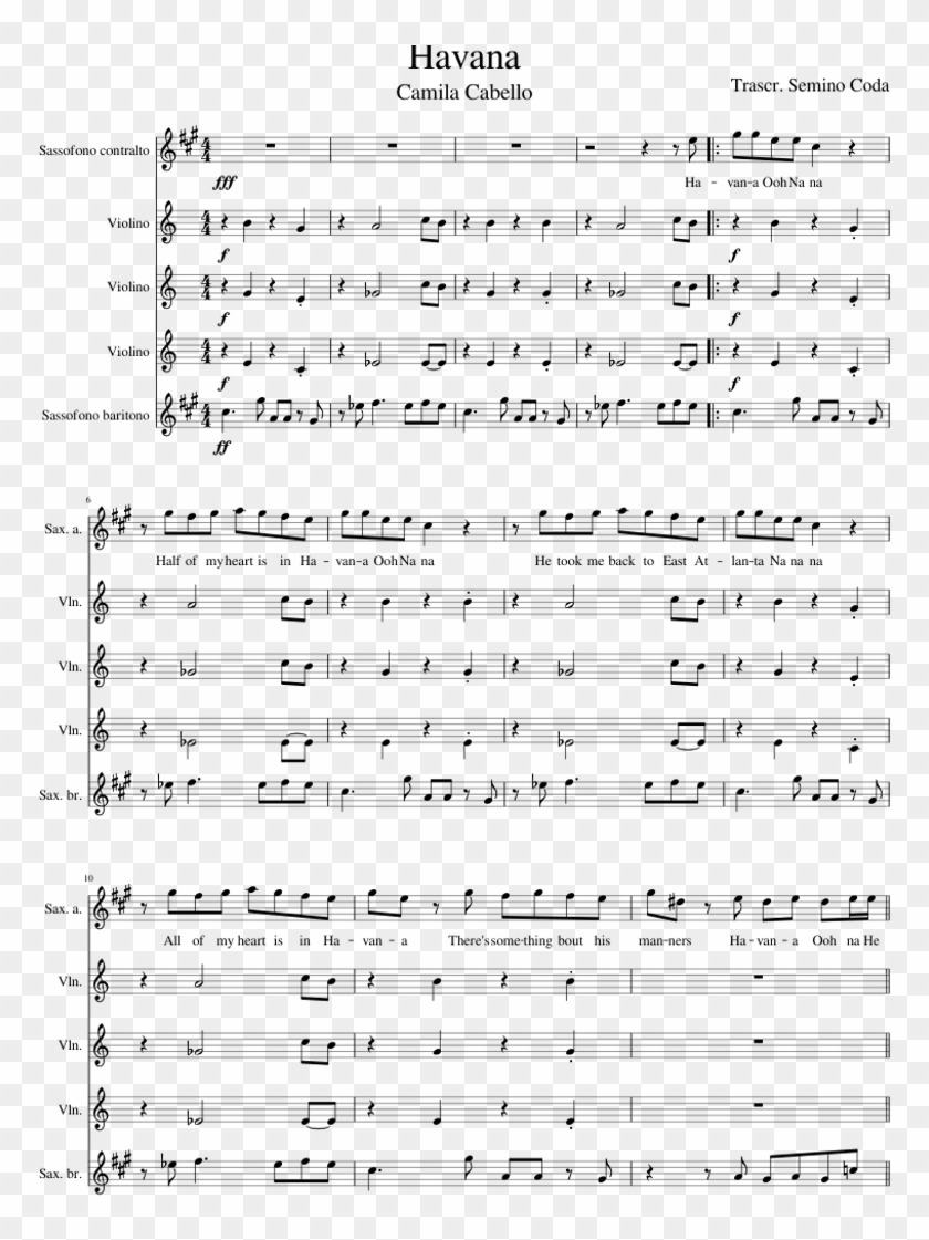 Havana - Camila Cabello - Hobbit Last Goodbye Flute Sheet Music Clipart