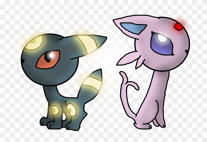 Umbreon And Espeon - Cartoon Clipart