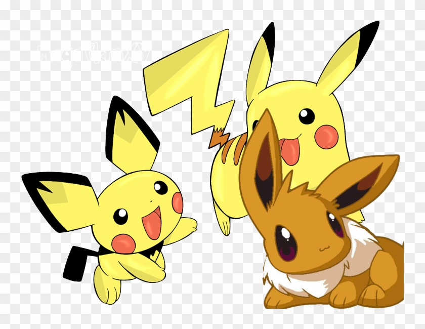 Baby Pikachu Baby Eevee (veve) Like In Bebe Baby Bulbasaur - Pokemon Coloring Pages Pichu Clipart
