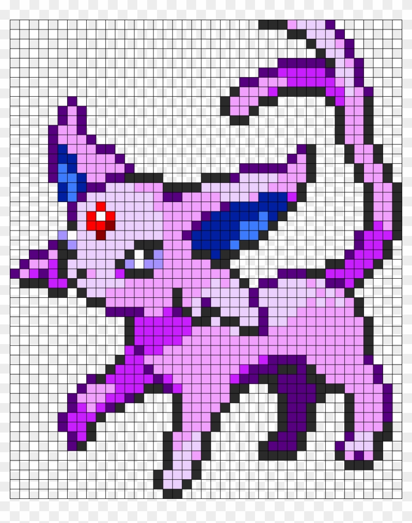 Espeon Perler Bead Pattern / Bead Sprite - Pokemon Pixel Art Espeon Clipart