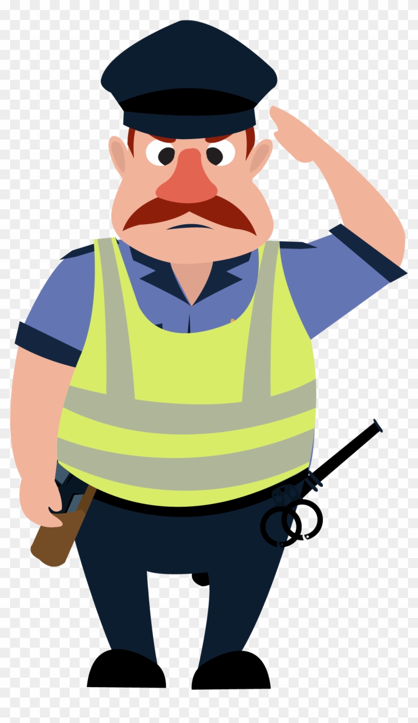 Salute Police Officer Security Guard People S - Security Guard Cartoon Clipart
