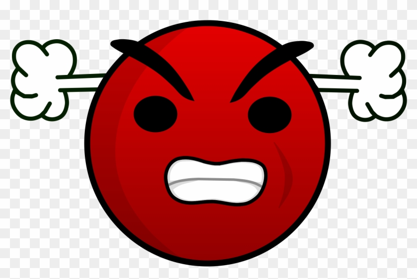 Mad Emoji Transparent - Red Angry Face Emoticon Clipart