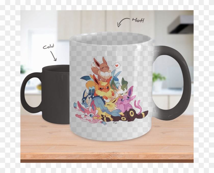 Eeveelutions Magic Mug Eevee Flareon Leafeon Umbreon - Pokemon Eeveelution Fan Art Clipart