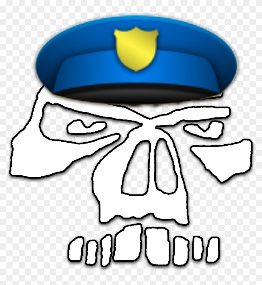Blue Line Skull, Police Clipart #71793