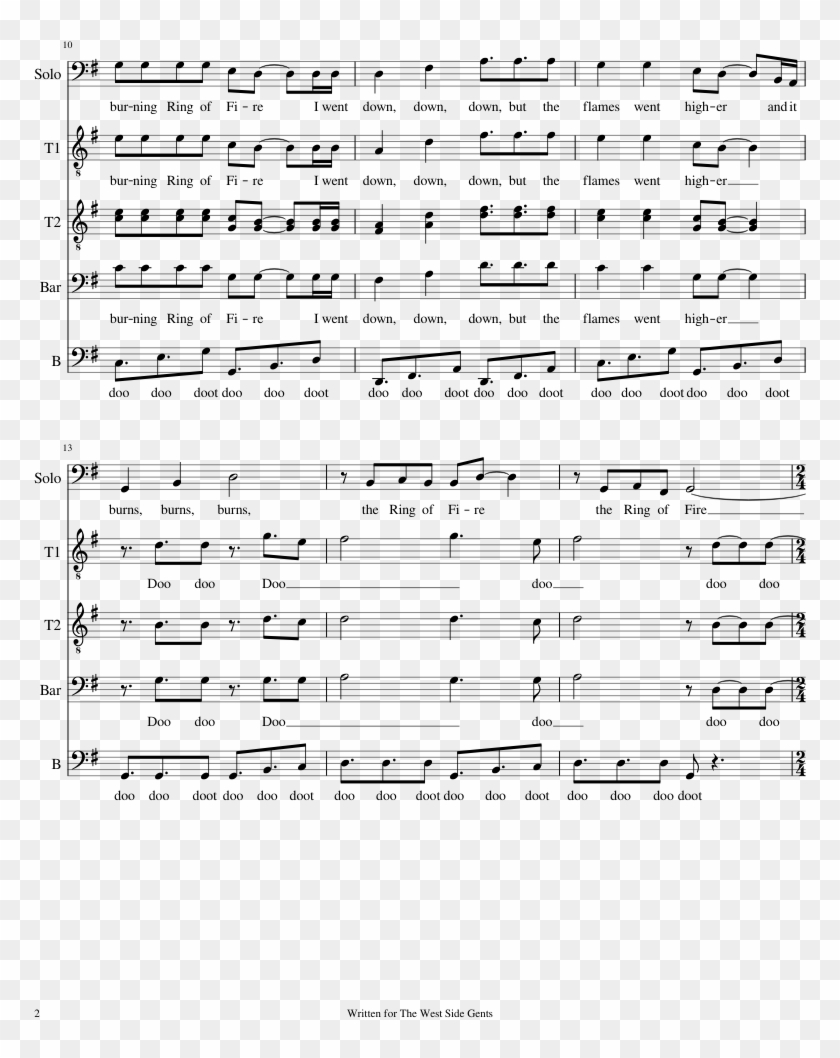 Ring Of Fire Sheet Music Composed By Arr - Ring Of Fire Home Free Sheet Music Clipart