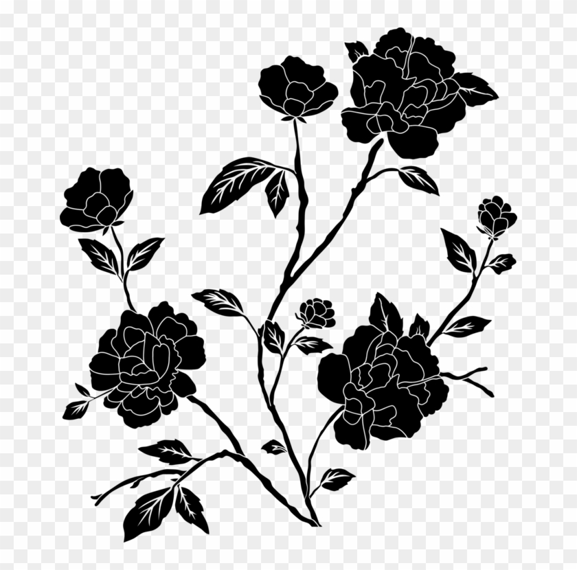 Black And White Flower Png Clipart #71818