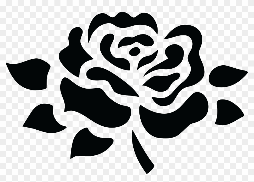 Flower Png Black And White - Rose Black And White Png Clipart