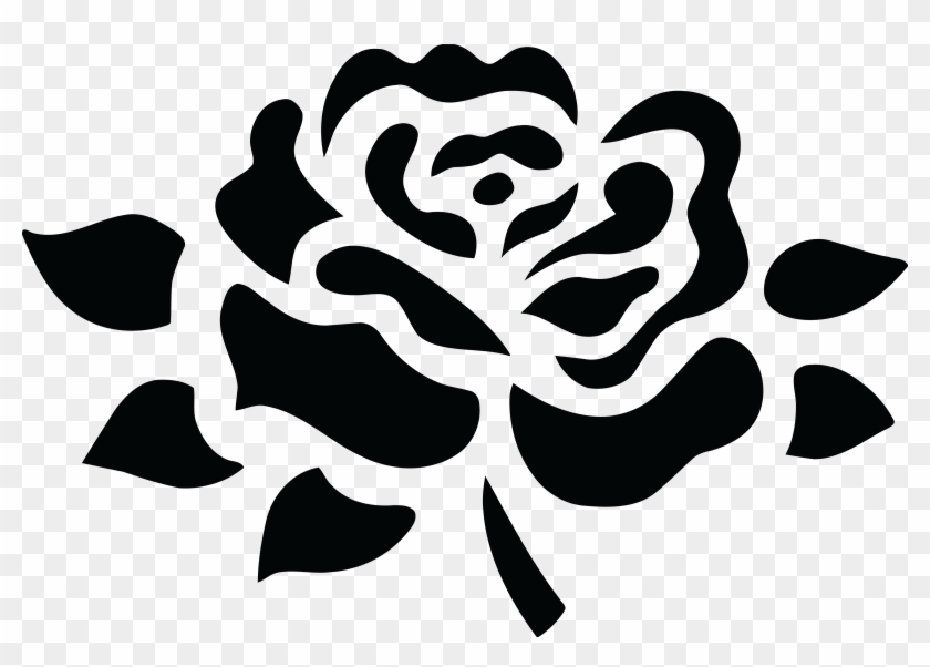Flower Png Black And White - Rose Black And White Png Clipart #71986