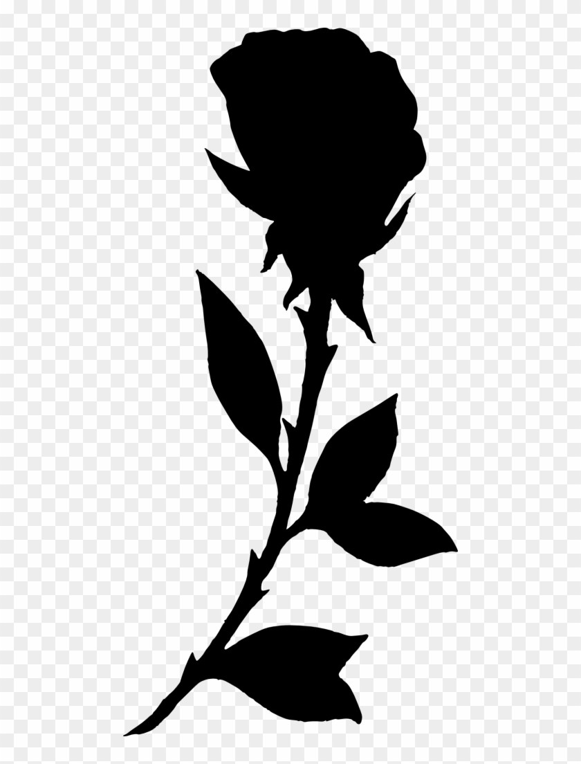 Png File Size - Rose Silhouette Png Clipart