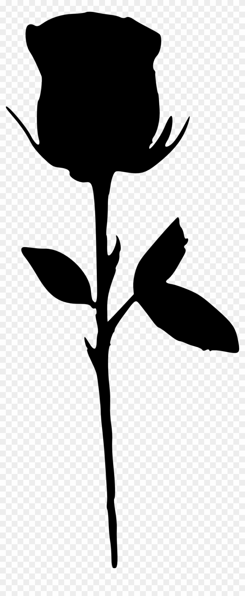 Png Transparent Stock Silhouette Clip Art Rose Outline - Silhouette Of A Rose