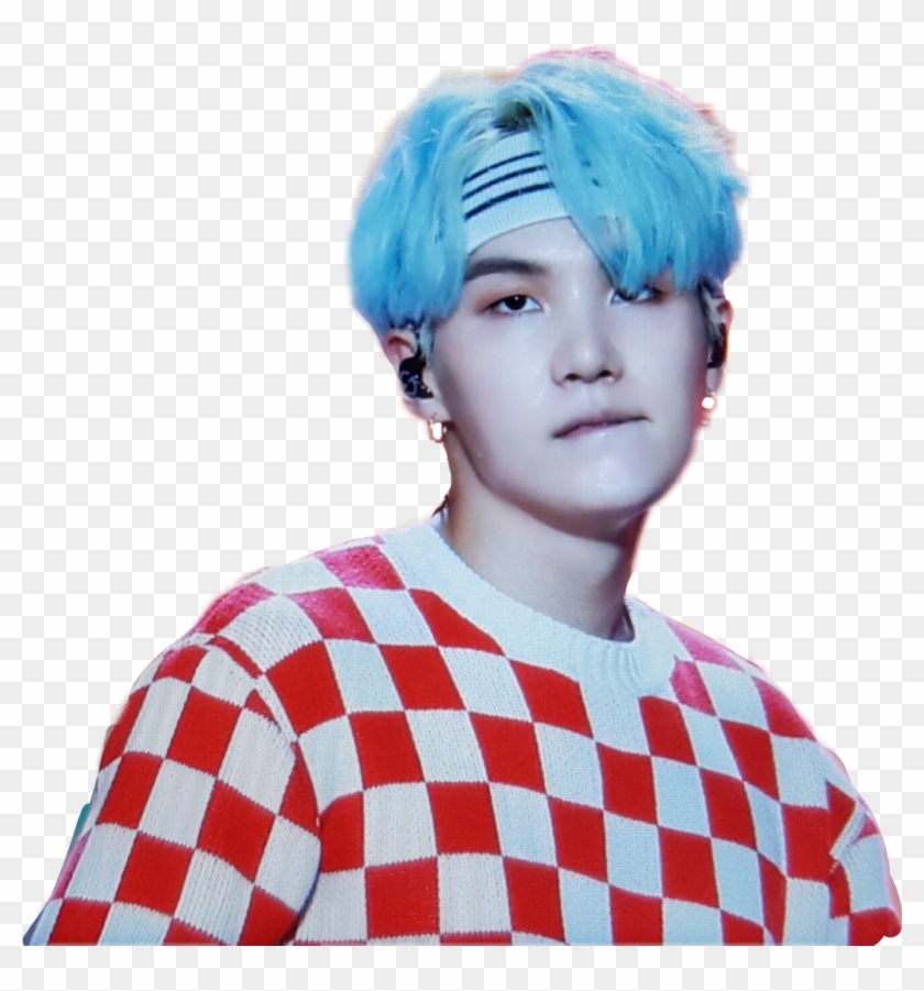 Bts Sticker - Suga Blue Hair Png Clipart