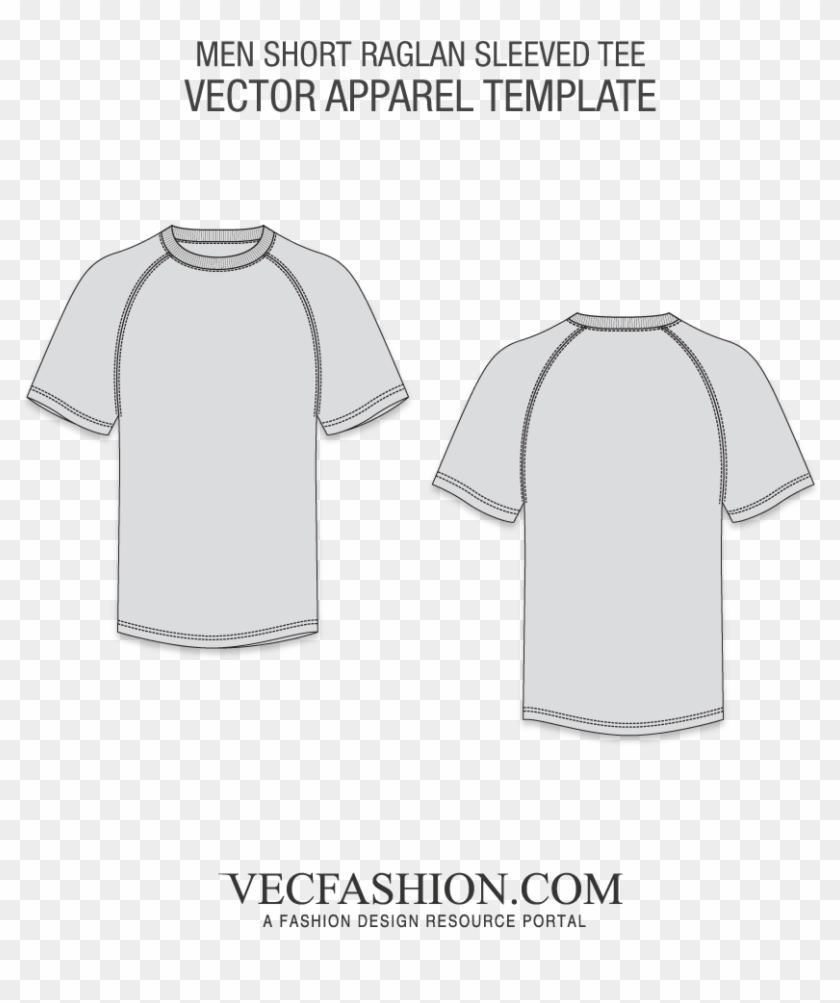 Collection Of Free Tshirt Vector Pattern - Short Sleeve Raglan Template Clipart