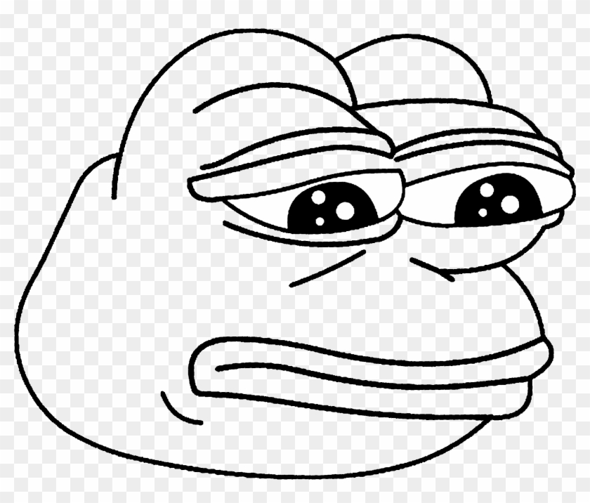 Sad Green Meme Chin - White Pepe The Frog Clipart #73639