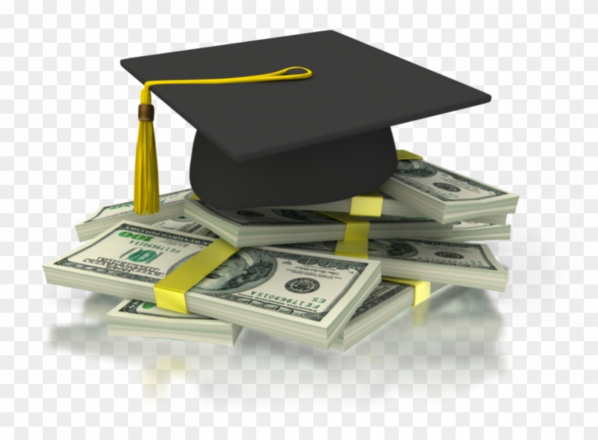 Graduation Cap Sitting On A Stack Of United States - Graduation Cap And Money Clipart #73831