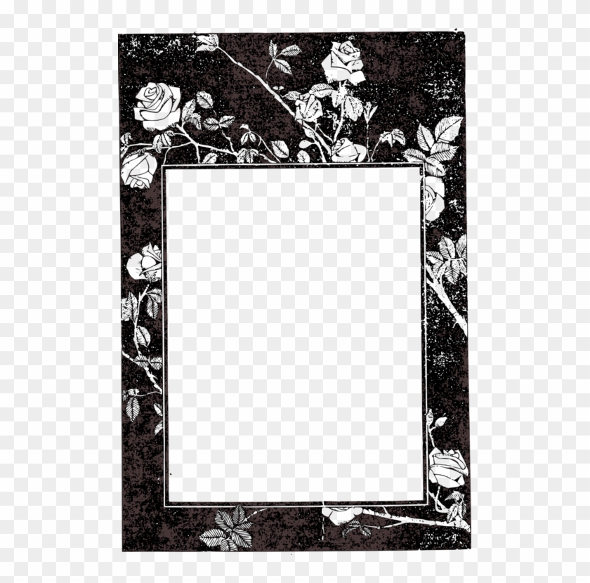 Picture Frames Black And White Black Rose Computer - Black Rose Frame Png Clipart #74009