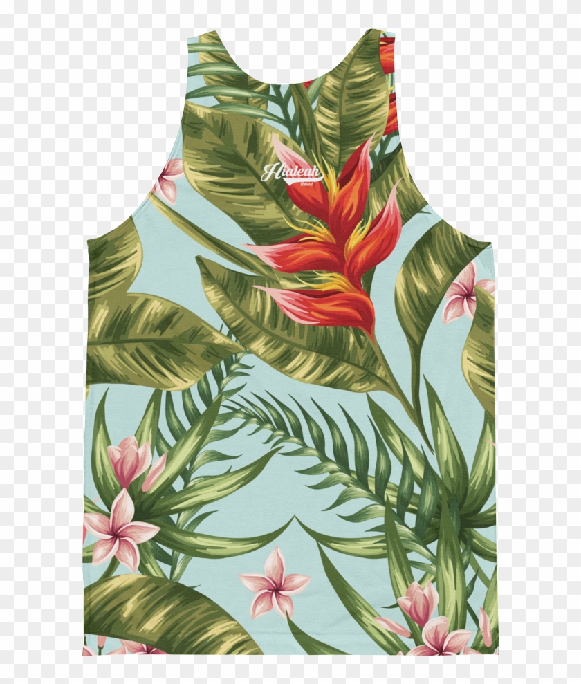 Jungle Greenery With Red Flowers Skin , Png Download Clipart