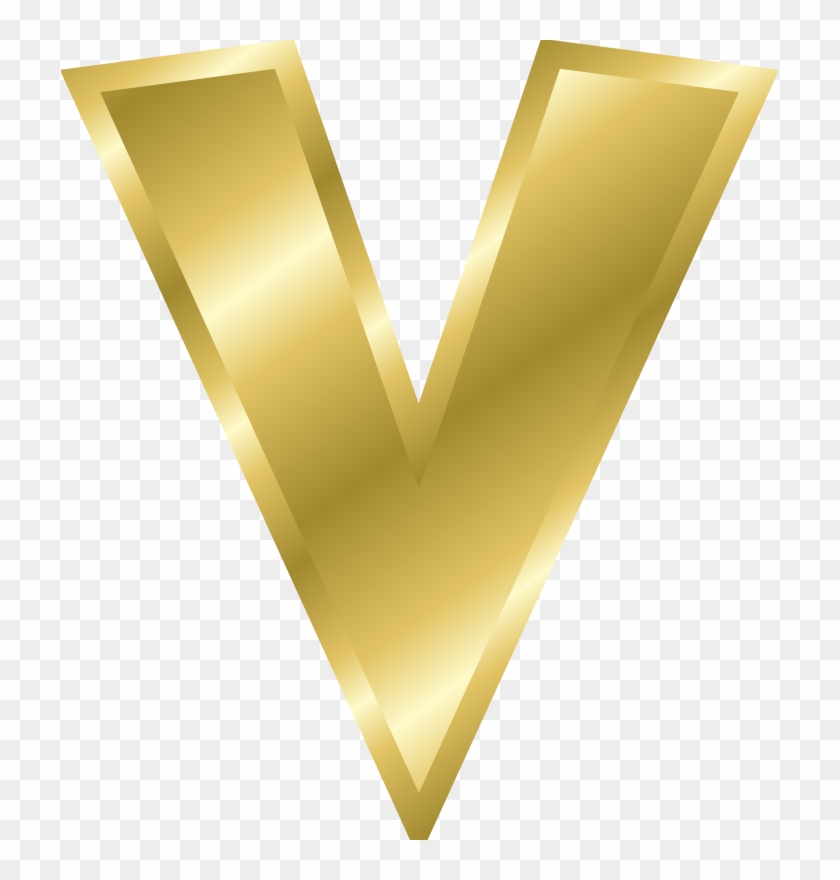 V Alphabet Png - Golden Letter V Png Clipart #75360