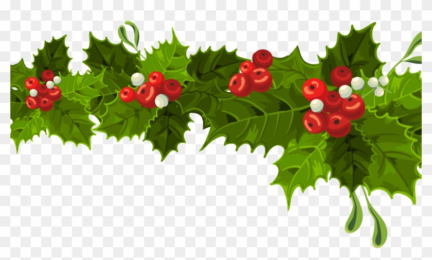 Transparent Christmas Long Mistletoe Decoration Png - Mistletoe Christmas Png Clipart