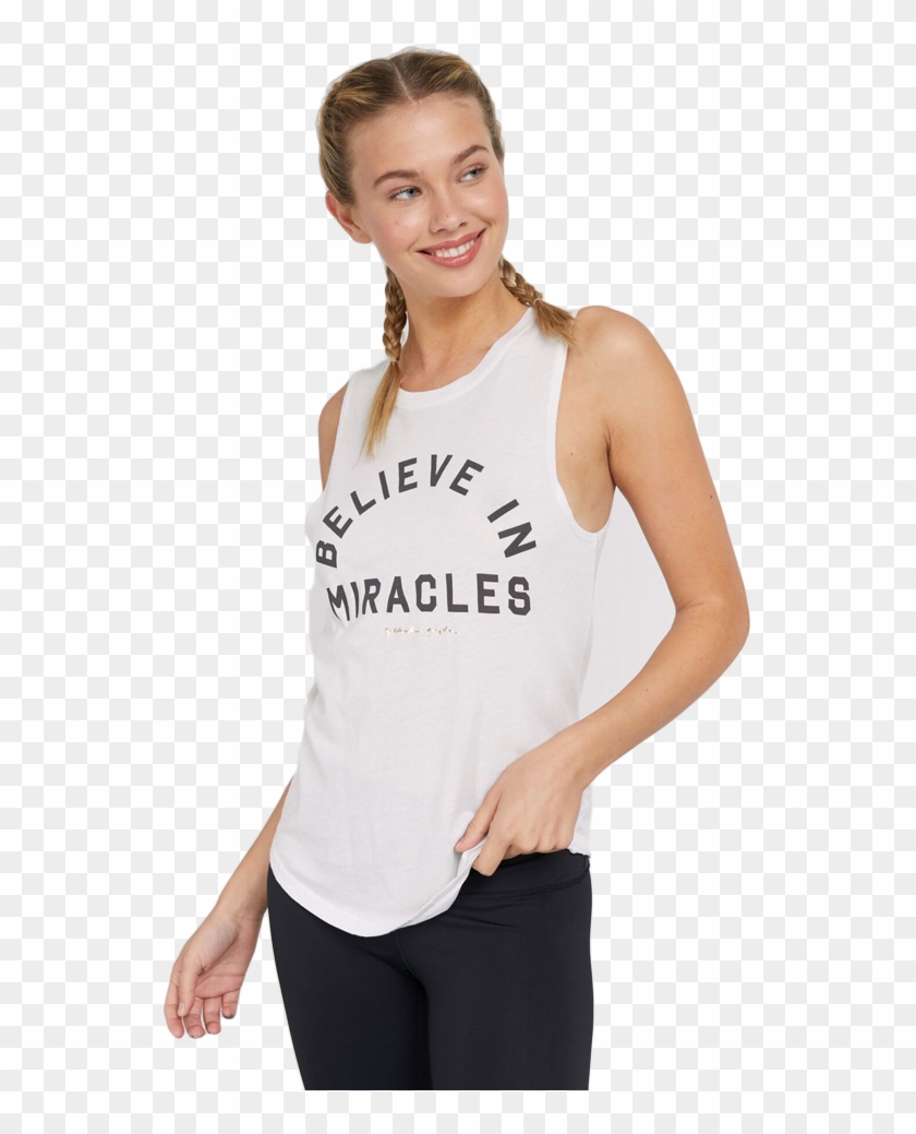 Spiritual Gangster Women's Believe Muscle Tank Stone Clipart