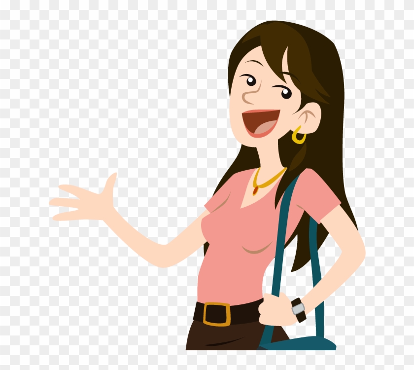 Banner Stock Cartoon Girls Clipart - Happy Girl Clipart Png Transparent Png #75804