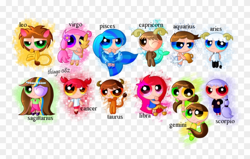 860730 Kb The Powerpuff Girls - Zodiac Signs As Anime Girls Clipart