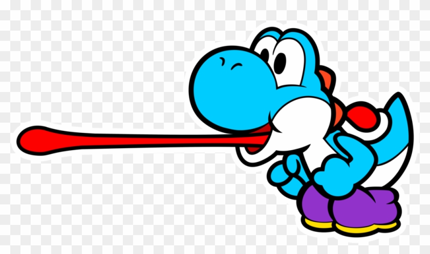 Light Blue Paper Yoshi Vector - Yoshi Paper Mario Png Clipart