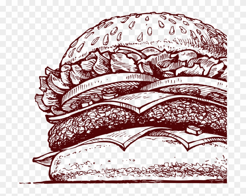 Hamburger-sombra - Best Hamburger Drawing Clipart