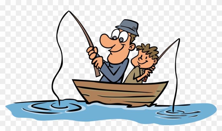 How To 'build A Pond Or Lake' - Father And Son Fishing Clipart - Png Download