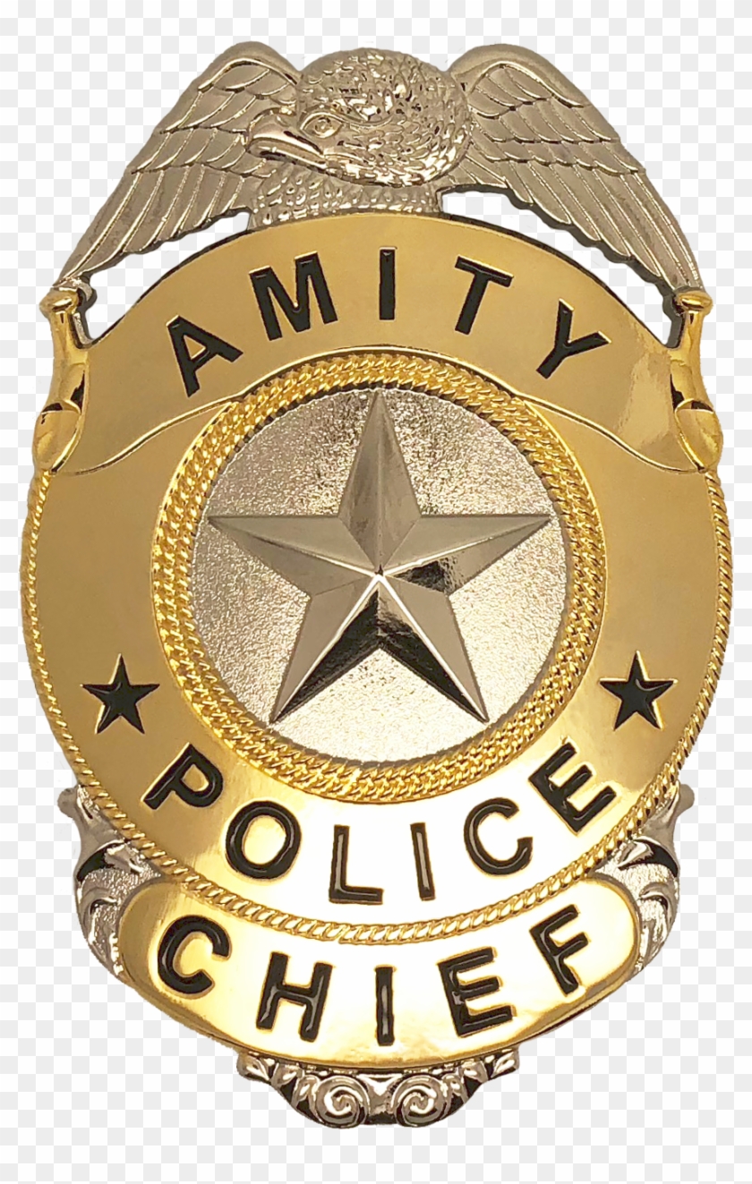 Amity Police Chief Shield Badge - Police Chief Badge Png Clipart #77582