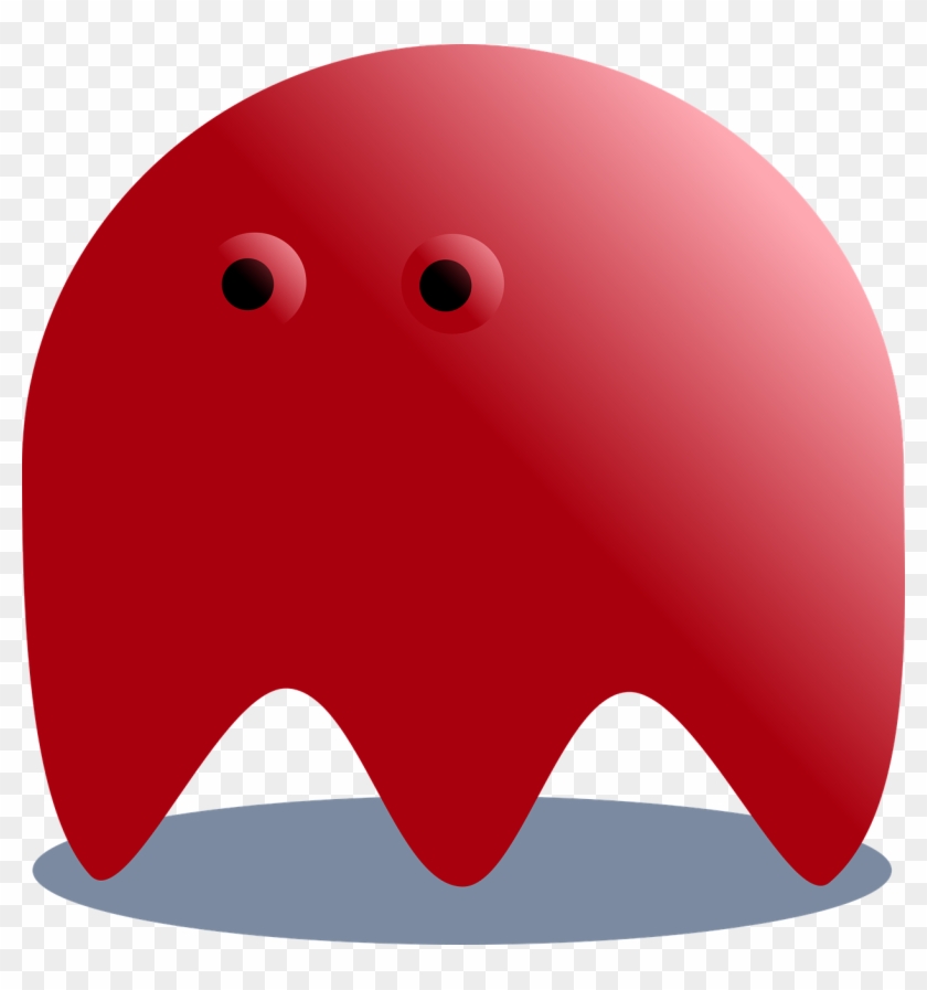 Red, Ghost, Pacman, Horror, Fantasy, Monster, Halloween - Fantasmi Pac Man Rosso Clipart #77671