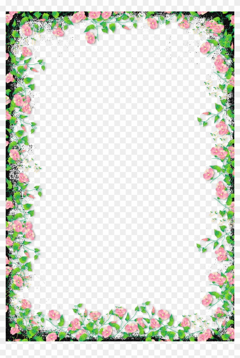 Flower Border Frame Png Clipart #77935