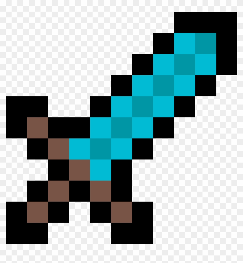 Minecraft Diamond Sword - Pedang Minecraft Clipart