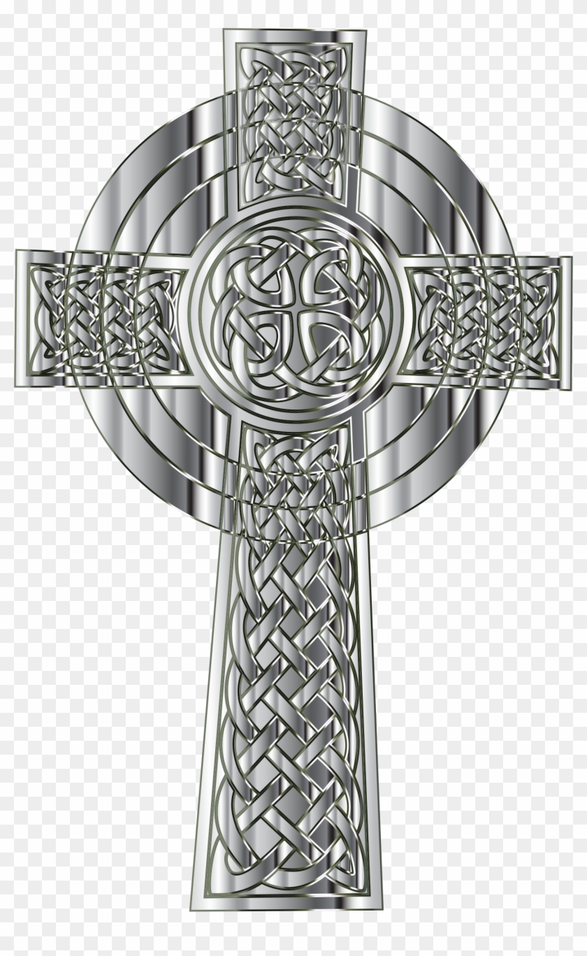 Chrome Celtic Cross Png Library - Celtic Cross Transparent Png Clipart