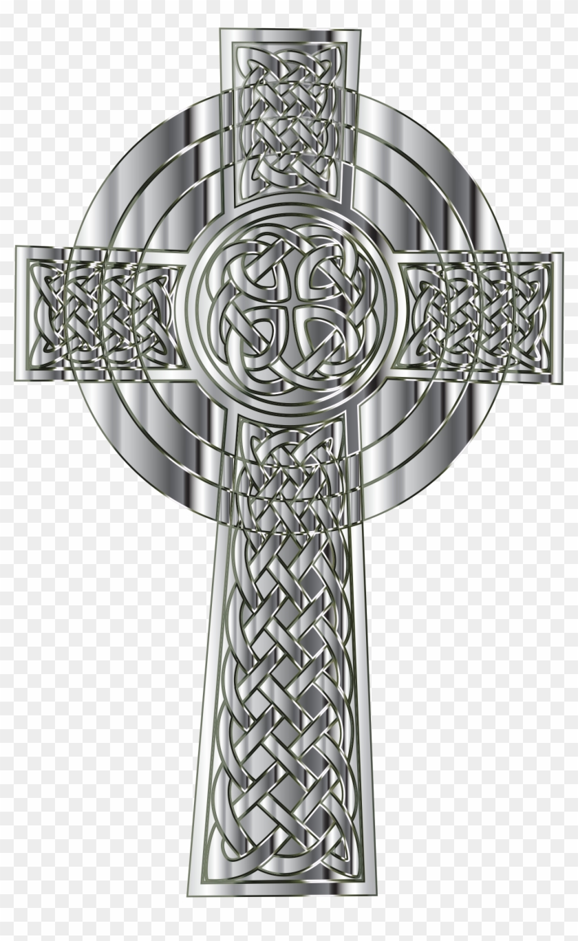 Chrome Celtic Cross Png Library - Celtic Cross Transparent Png Clipart #78034