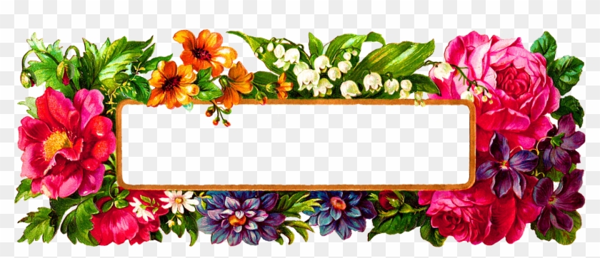 Digital Flower Frame - Flower Frame Design Png Clipart