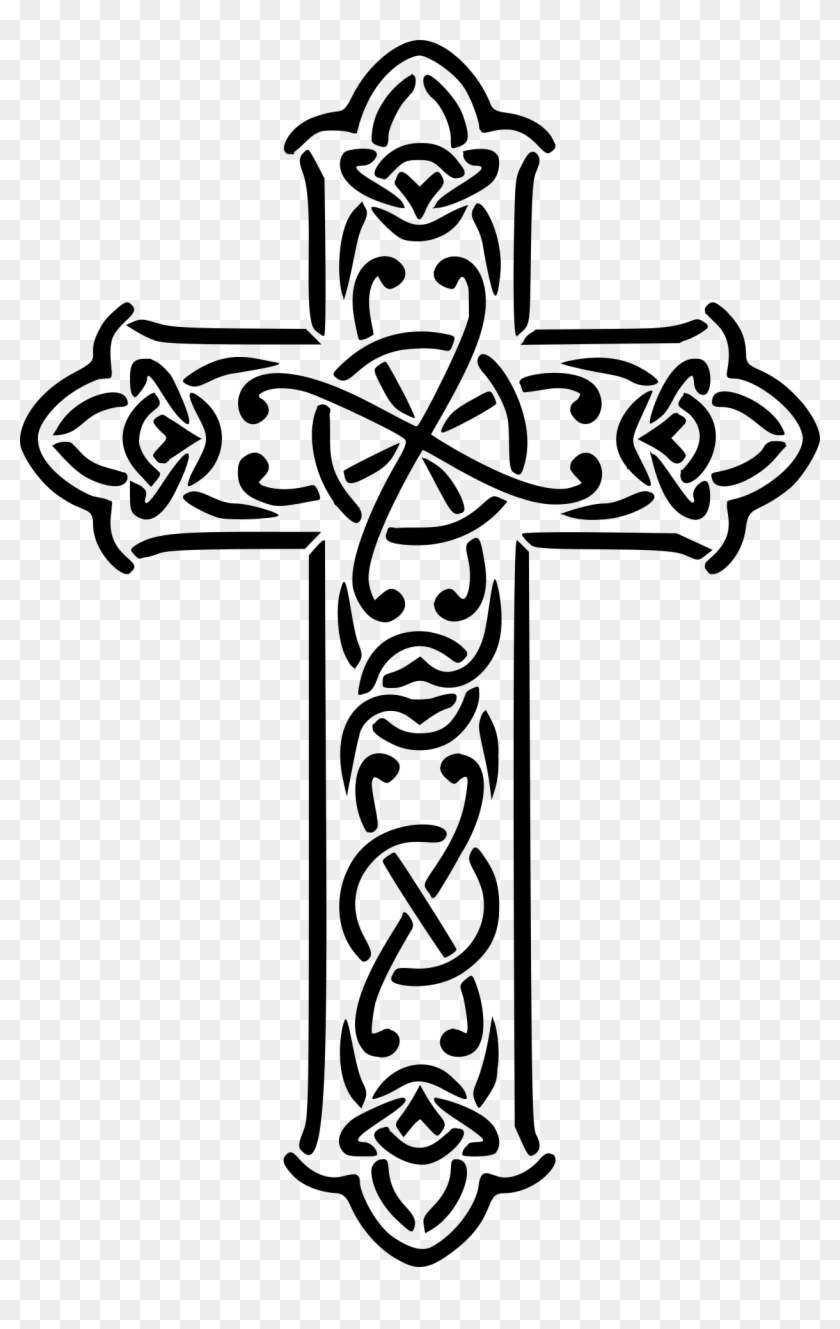 Celtic Cross Christian Cross Celtic Knot Crucifix - Celtic Cross Clipart Black And White - Png Download